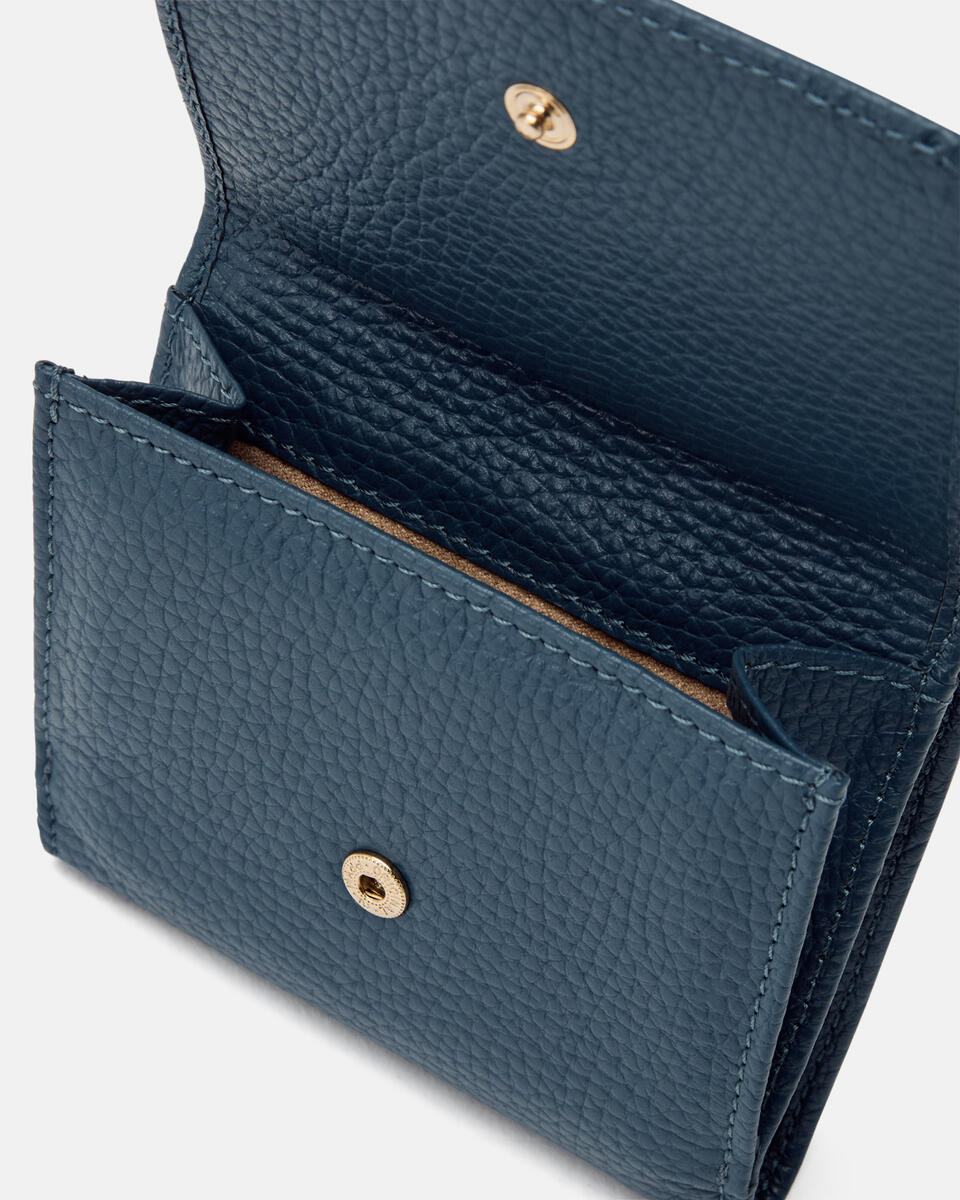 MINI CONTINENTAL WALLET Teal  - Women's Wallets - Women's Wallets - Wallets - Cuoieria Fiorentina