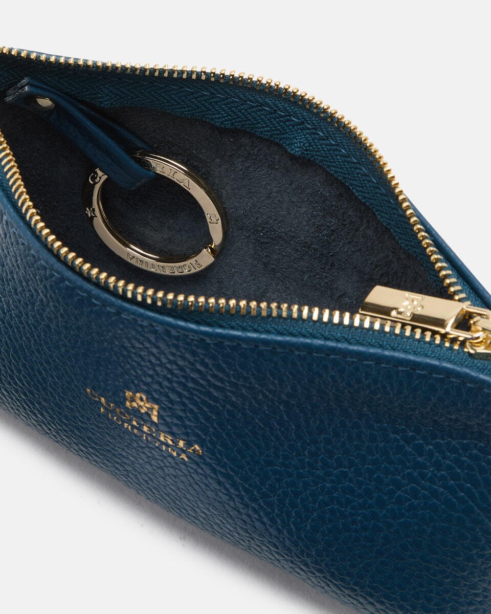 Key pouch Teal  - Key Holders - Women's Accessories - Accessories - Cuoieria Fiorentina