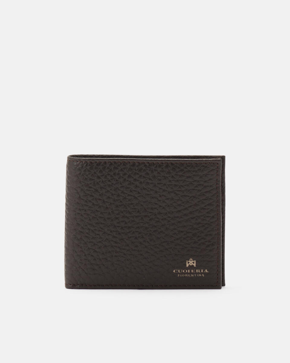 WALLET WITH COIN PURSE Dark brown  - Men's Wallets - Wallets - Cuoieria Fiorentina